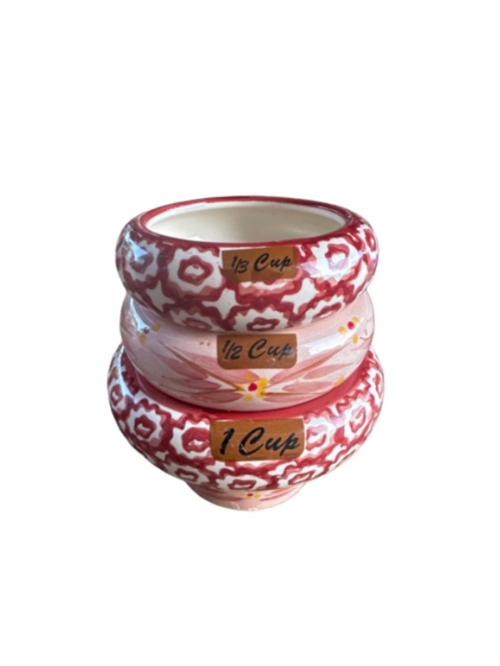 Temp-tations Kitchen Measuring Cups Set One Size Red and White